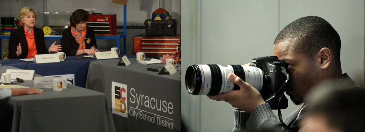 "ITC Media Memories"     

8 Years Ago - April 1st, 2016  

<a href="/SyracuseSchools/">Syracuse City School</a> <a href="/syracuseITC/">ITC</a> Media students Terrell Miller and Kadeer Thomas cover Hillary Clinton's visit to ITC as credentialed press and photographers! A great day to be @SCSDCTE!