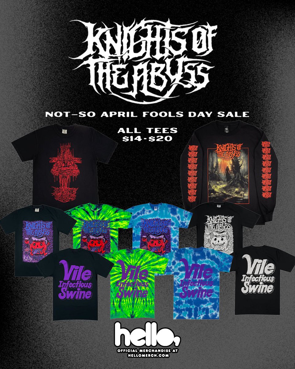 Enjoy sale at @kotametalband official merch store! 🔥 All tees $14-20, limited quantities, and these designs will not be printed again! hellomerch.com/collections/kn…