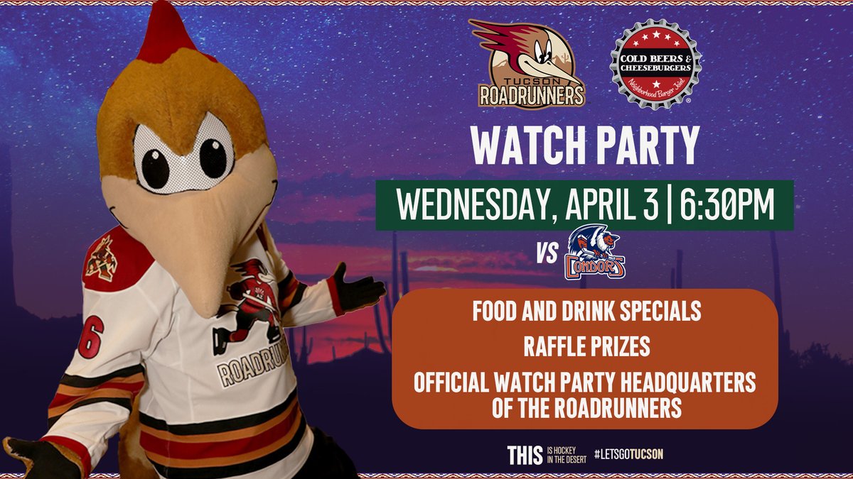 🍺 + 🏒 + 🍔 = The best Wednesday night in Tucson #LetsGoTucson