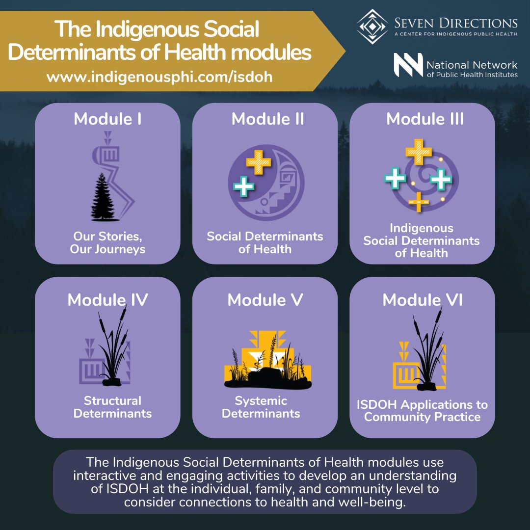 🌾The six ISDOH training modules use interactive & engaging activities to develop an understanding of ISDOH at the individual, family, and community level to consider connections to health and well-being.  Consider whether it's a good fit for your team: indigenousphi.org/isdoh