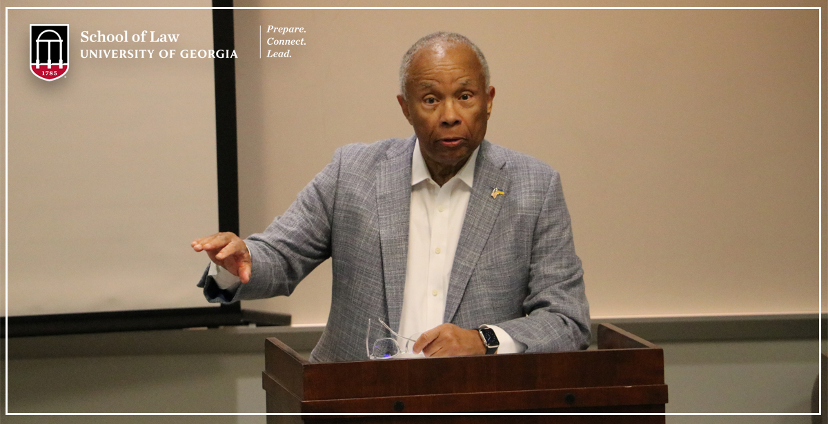 Sibley Prof in Corporate & Business Law Larry Thompson recently taught a #ugalaw class titled Corporate Social Responsibility. A former deputy atty general, Thompson invited guests to his class, including Leo S. Mackay Jr, Sr VP of Ethics & Enterprise Assurance at @LockheedMartin