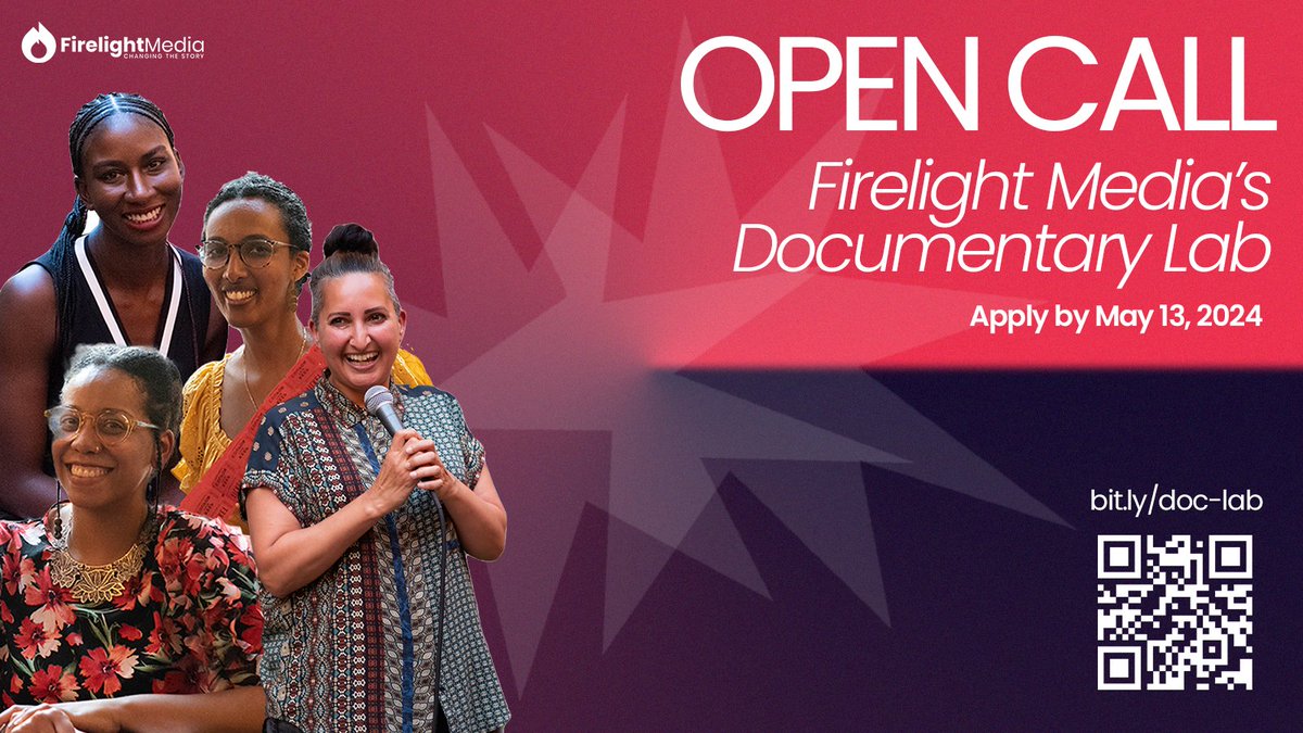 Apply now to Firelight Media’s Documentary Lab, a fellowship for underrepresented nonfiction storytellers working on their first or second feature film about the most pressing issues of our time. Apply by May 13. For more info, visit: bit.ly/doc-lab