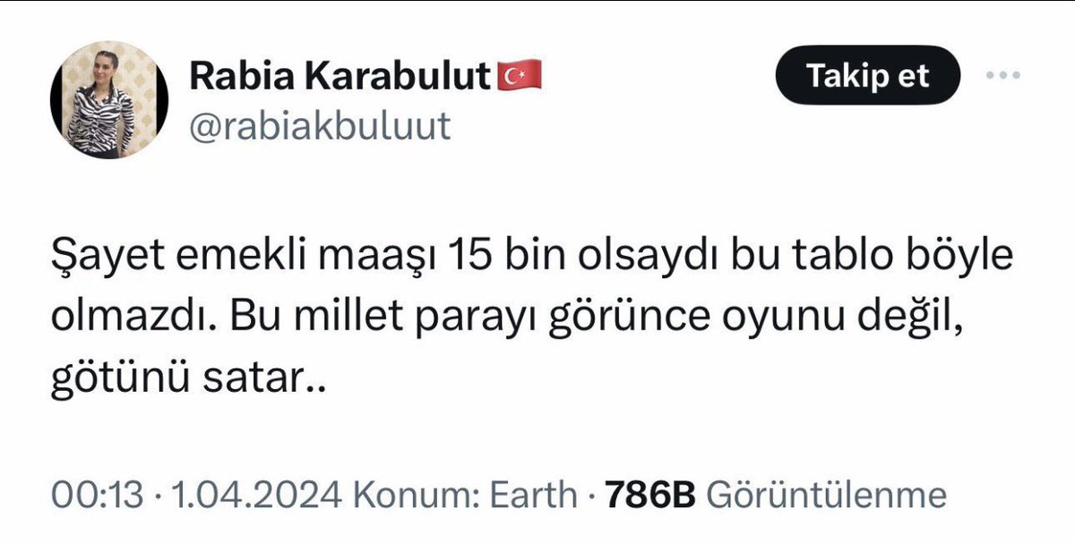 Türk insanı onurundan, şerefinden hele para için asla taviz vermez, vermez de sen kendin için baya ileri görüşlüsün sanırım?