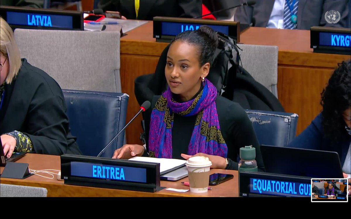 Young, fearless, dignified and intelligent Eritrean diplomat at the #UN in New York 01-04-2024. Watch 1:32:16 uur. webtv.un.org/en/asset/k1n/k…..