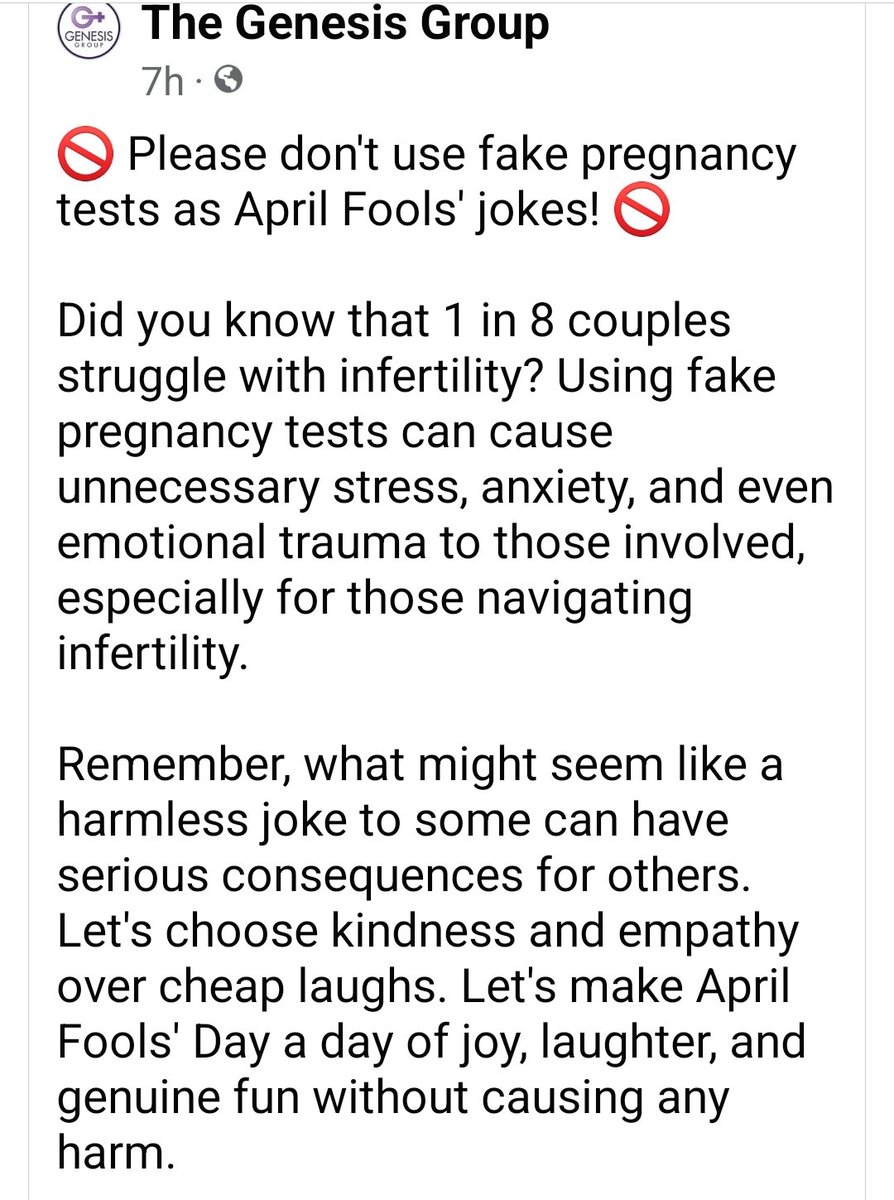 Spread love, not pranks! #AprilFoolsDay #InfertilityAwareness #KindnessMatters 🌟