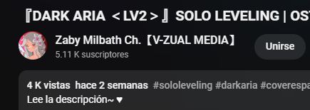 ZabyMilbath's tweet photo. OMG, Dark Aria ya llegó a las 4k vistas en YouTube!! AAAAAAA, vamos por las 10k! 💪💖 https://t.co/IPT1Al0DZg