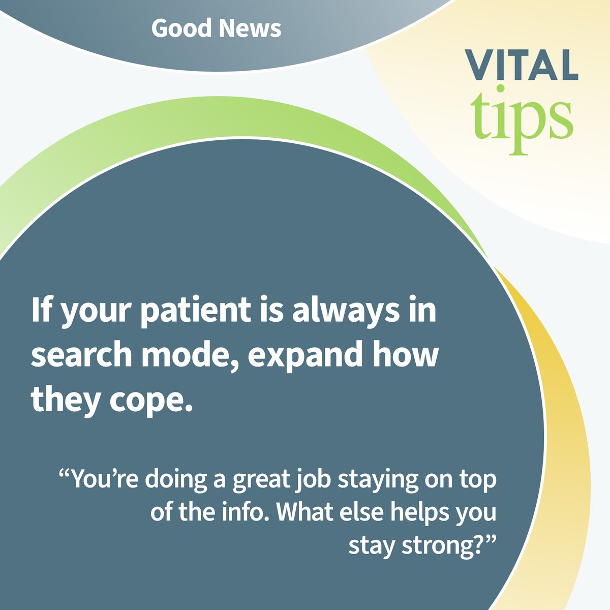 Addressing the coping mechanisms of patients who are constantly in search mode is important for promoting patient empowerment, mental health support, resilience building, and trust in the patient-clinician relationship. #VitalTalk #VitalTips #CommunicationTips #PatientCare