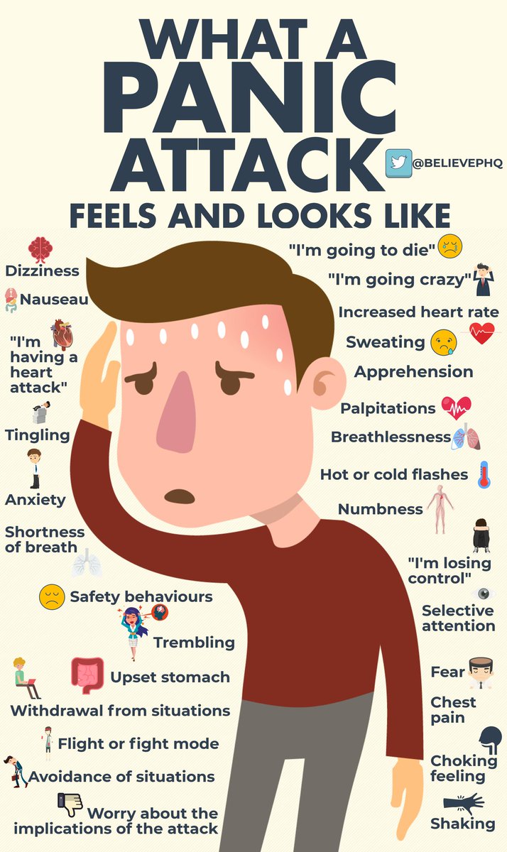 Please re-Tweet to raise awareness about #panic attacks. (image: @BelievePHQ) #health #mentalhealth #stress #anxiety #psychology