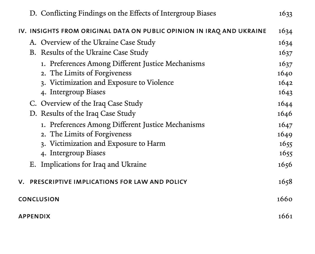 Very excited to publish my article with @a_alrababah & @rmmyrick91, 'Evidence-Based Transitional Justice: Incorporating Public Opinion into the Field, with New Data from Iraq & Ukraine' @YaleLJournal, an interdisciplinary review of 329 empirical studies: yalelawjournal.org/feature/eviden…