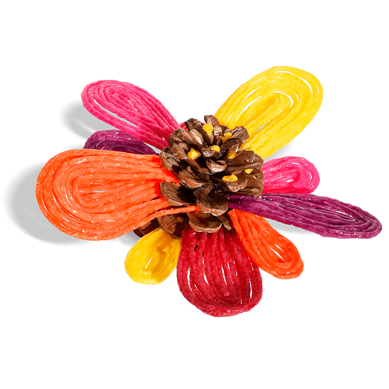 Fun and easy Pinecone Wikki Stix Flower! 🌻🌷 Perfect for spring crafts!  #wikkistix #kidcrafts #craftsforkids #springcrafts