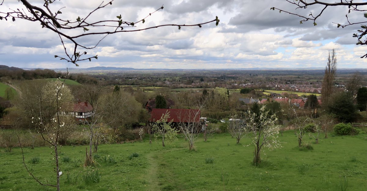 The spectacular view across Herefordshire from the house