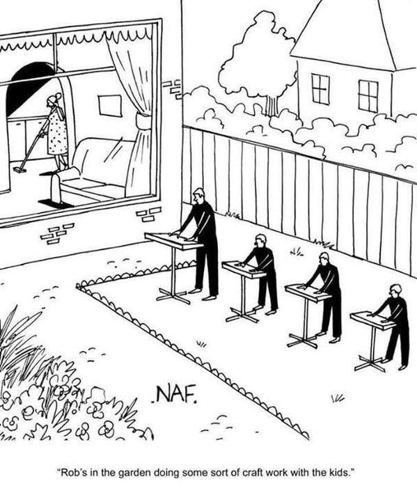 "Rob's in the garden doing some sort of craft work with the kids."