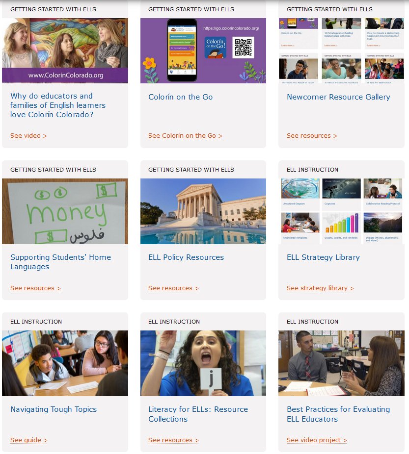 New! Check out our #ELL resource collections, organized by topic. Stay tuned for more! colorincolorado.org/ell-resource-c… #ELLchat #MLL #MLLchat