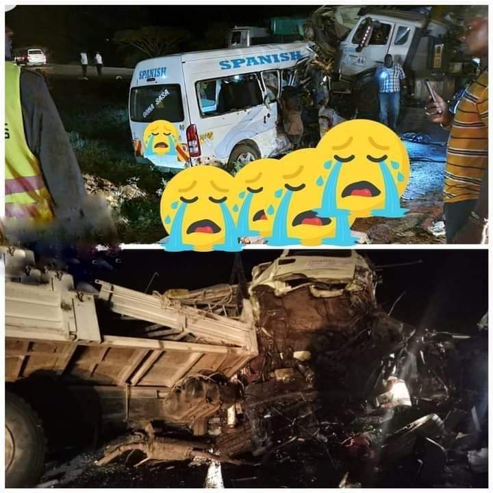 SAD UPDATE!: A terrible crash at Salama - MAKUENI along Mombasa Road involving 4 vehicles, matatu, trailer, lorry and another Matatu , several passengers are feared dead.