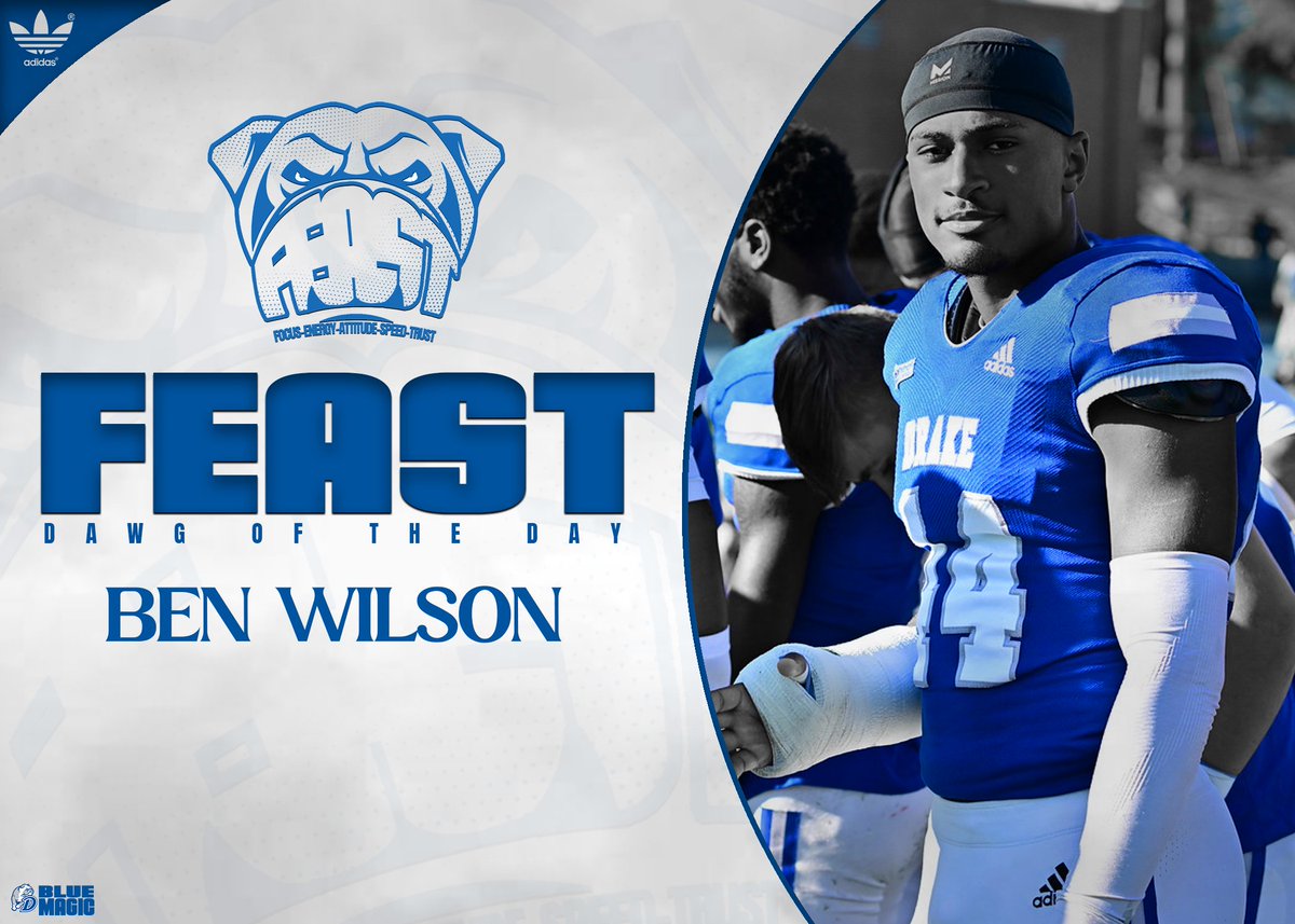 @Benji_Wilson has been a very versatile player for us this spring! Let's keep climbing! Feast Dawg of the Day for practice #6! #FeastDogs #BlueMagic