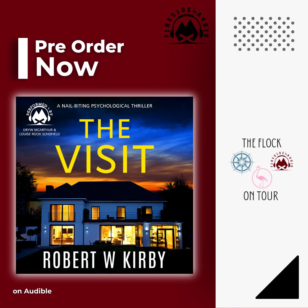 🎧 Pre Order Alert 🎧 The Visit by #RobertKirby Narrated by #DrywMcArthur & #LouiseRookSchofield Published & Produced by @HorrorFireside Audible US: adbl.co/43Doi8y Audible UK: adbl.co/3TwJloo #PreOrderBlitz #TheVisitAudioTour #FiresideAudio #TheFlockonTour