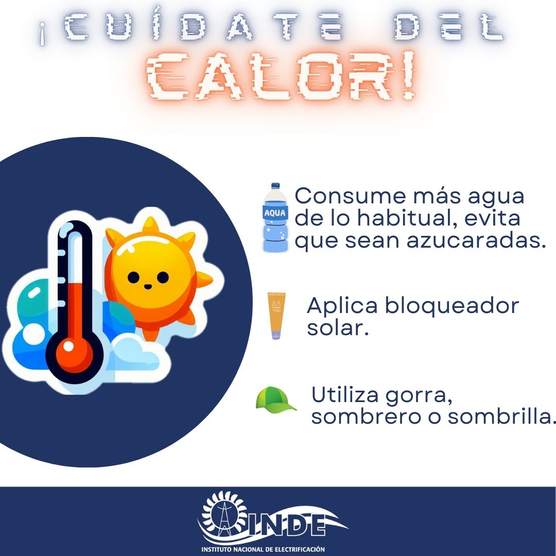 ☀️🌡 En esta época evita el golpe de calor siguiendo las siguientes recomendaciones. 👇

#INDE #SomosBuenaEnergía #TipINDE