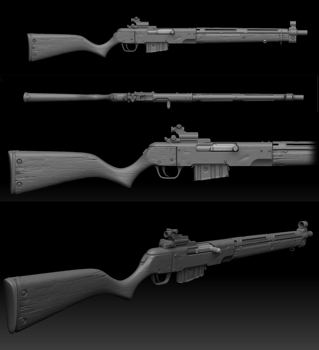 Just want to share with you how our weapon development progressing. this is a high poly model of Carbine in the starting config. #gamedev #UnrealEngine5 #gamedevelopment #madewithunreal #IndieGameDev #indiegamedeveloper #videogames #horror