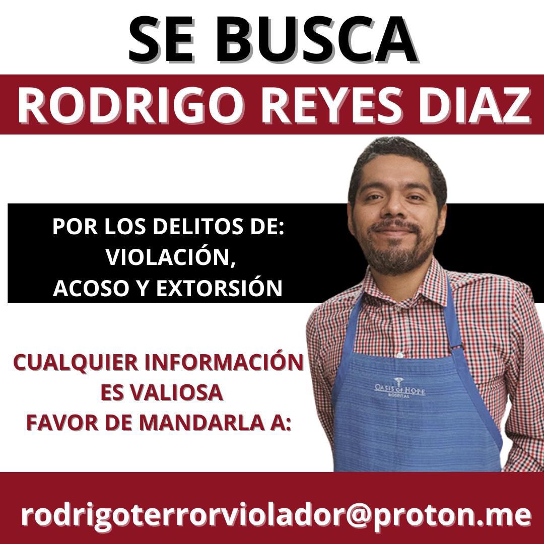 tevengoacobrar's tweet photo. Hago de conocimiento público que existen acusaciones por violación y abuso sexual contra @RodrigoDiazTR así como por acoso, extorsión y difamación empresarios y negocios por medio de su página @TerrorRestMX #RodrigoTerrorviolador 
@MovCiudadanoMx
@andres_cubo
@chairodepolanco https://t.co/GjDeCyfuLP