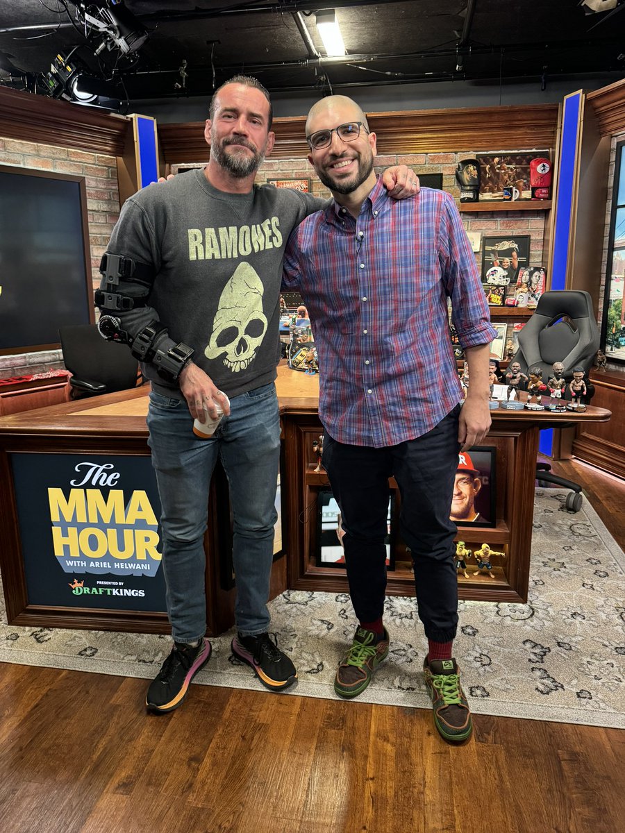 arielhelwani's tweet photo. What a day. 

Thank you for stopping by, @CMPunk. https://t.co/ne6nC1TqxV