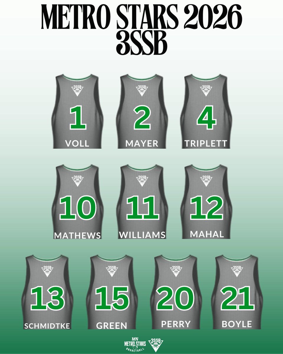 𝗠𝗡 𝗠𝗲𝘁𝗿𝗼 𝗦𝘁𝗮𝗿𝘀 
𝟮𝟬𝟮𝟲 𝟯𝗦𝗦𝗕