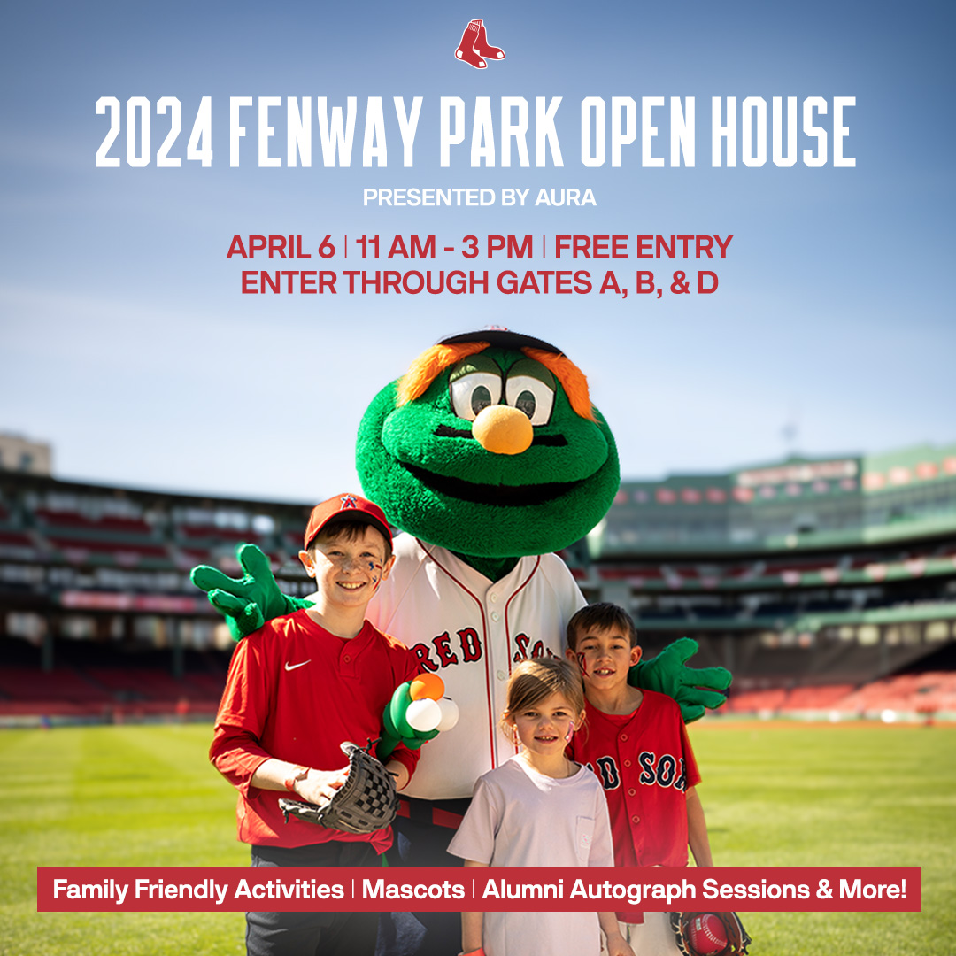 Come explore Fenway this Saturday! Full Details on the FREE Fenway Park Open House presented by Aura: bit.ly/49hGplv