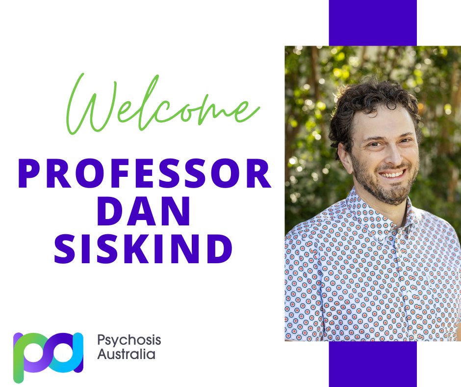 Psychosis Australia is delighted to announce Professor Dan Siskind has joined the board. Dan will also take over as Chair of the Research Advisory Council from Professor Alison Yung who remains on the council. Welcome Dan! #psychosisaustralia #mentalhealthresearch