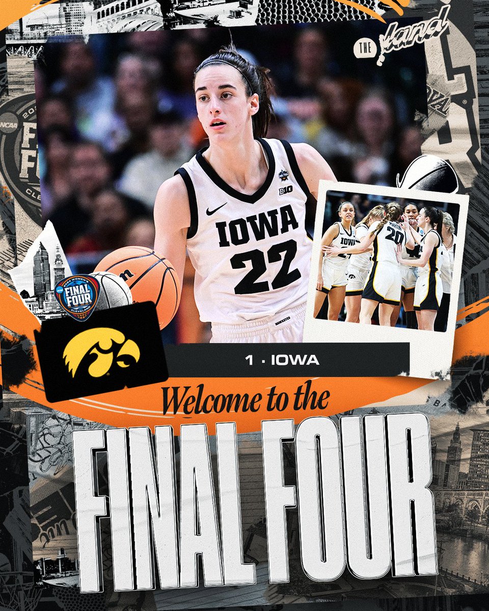 THE HAWKEYES ARE GOING 🔙 TO THE FINAL FOUR Iowa takes down the defending champs, 94-87, to advance to the Final Four. #MarchMadness x @IowaWBB