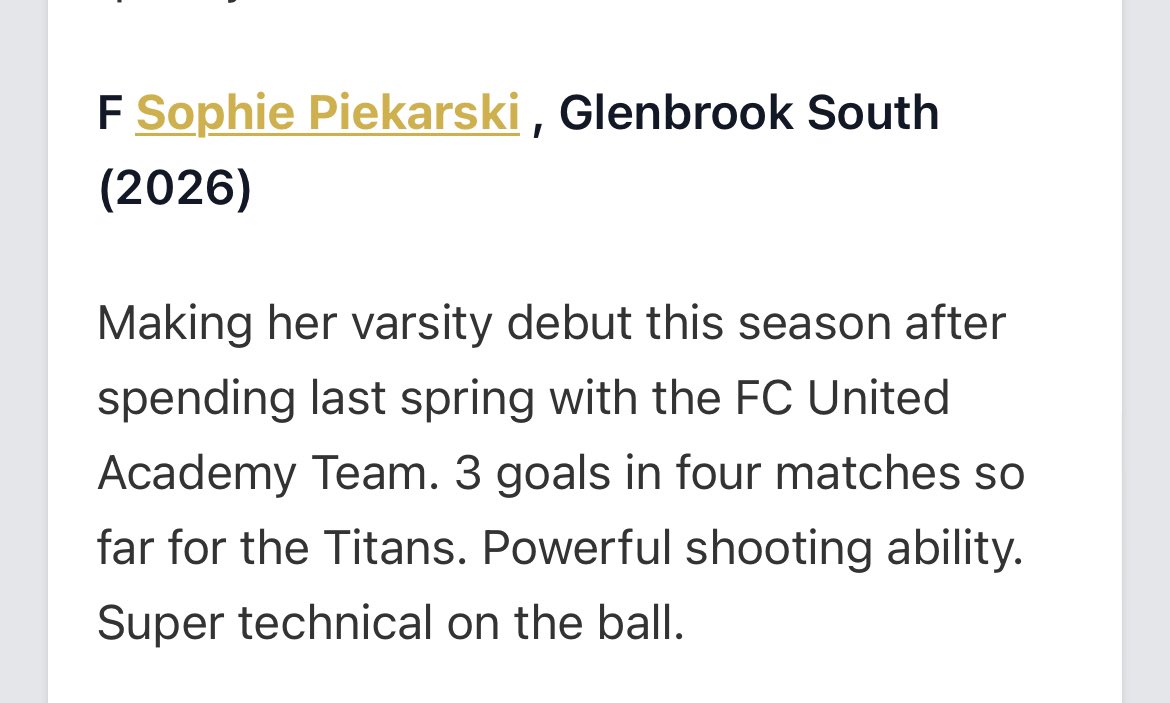 Thank you for the write up @PrepSoccer !