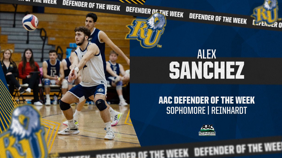 Congrats to Alex Sanchez of @RU_Eagles on being named the #AACMVB Defender of the Week - bit.ly/3IZK0Kf #NAIAMVB #ProudToBeAAC