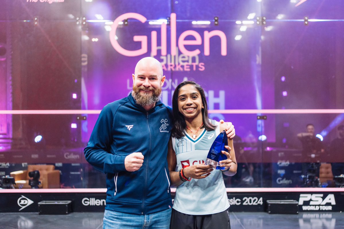 sangari_99's tweet photo. GillenMarkets London Squash Classic Champion 🏆 

Proud of the squash I played this week in this beautiful venue and over the moon to capture my biggest title yet! Massive thanks to my team for always trusting in me along the way 🙏🏻 https://t.co/AVhFjBzVYI