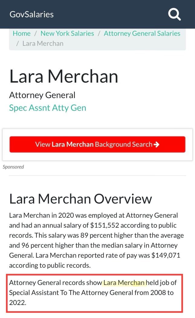 BREAKING: The Wife of the Judge overseeing Trump's hush money trial worked for Letitia James as Special Assistant Attorney General. These crooks are all in this to 'Get Trump' @LauraLoomer reported these shocking findings