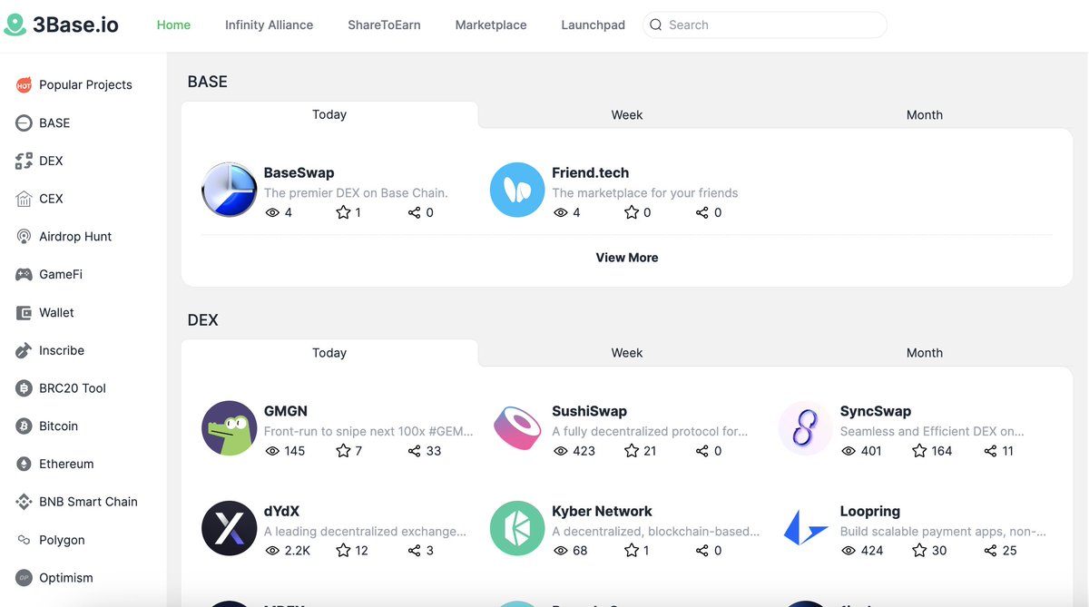 🚀 Big News at 3base.io 🎉 We're over the moon to share some exciting updates to turbocharge your #web3 adventure: 🌟 The Base section is now LIVE on 3base.io 🔥 Check it out and level up your #3base experience. 🥇 Don't miss out! 🚀 @base