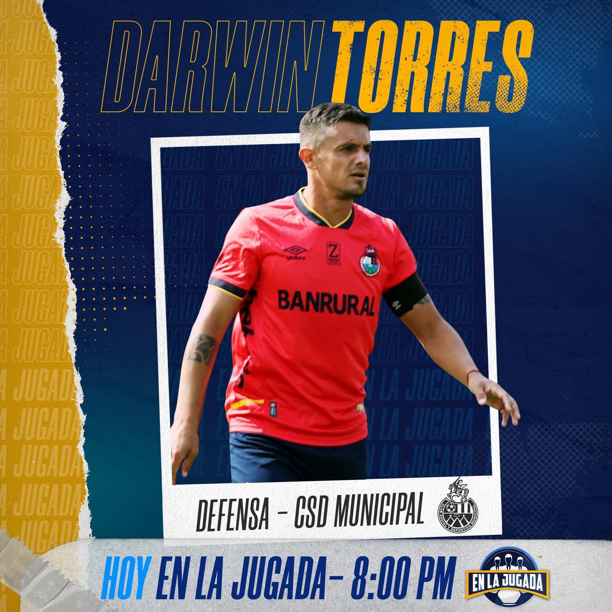 ¡SE VIENE EN LA JUGADA! Esta noche tenemos a Darwin Torres, capitán de los Rojos del Municipal. También analizamos las jugadas polémicas del fin de semana. Alineación de hoy: Orci, Quinto, Plata y del Cid. ⚽️🇬🇹