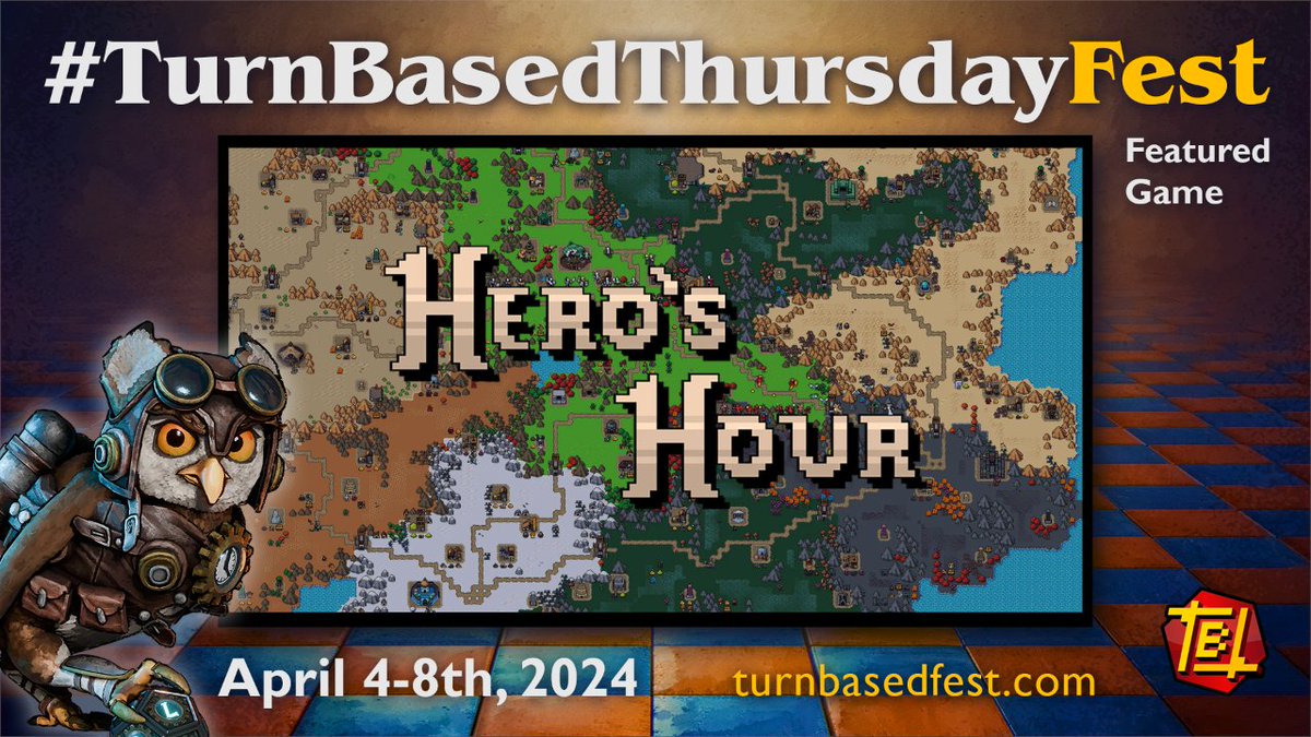 I am happy to announce I will be returning as a featured creator for the #TurnBasedThursdayFest , presenting and showcasing @ThingOnItsOwn 's Hero's Hour! You will see many familiar creators during this event on Twitch! 🥰 What's TurnBasedThursdayFest? 5-day online event and…