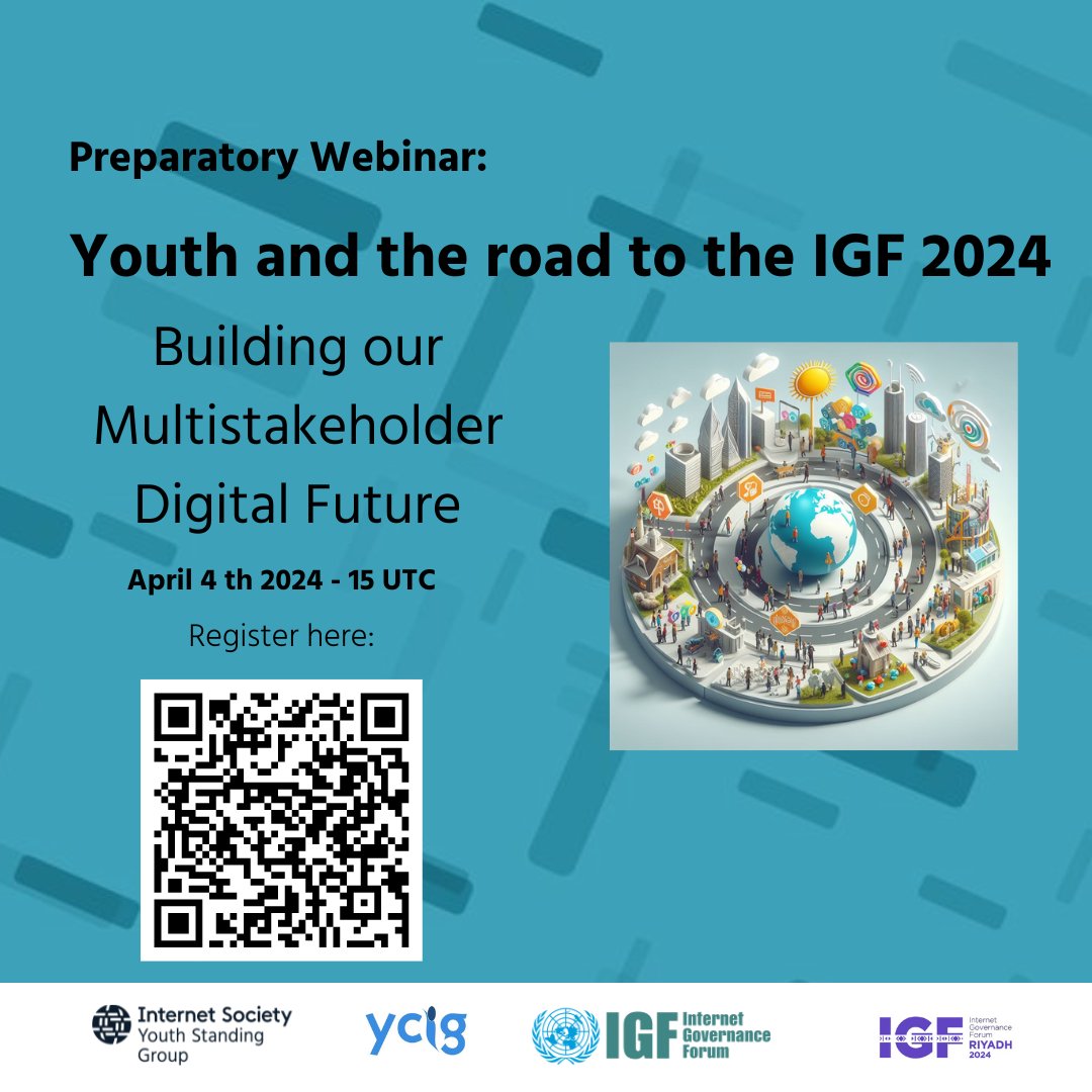 Ready to make a difference in internet governance? Join our IGF 2024  webinar on April 4th at 15 UTC.  Learn how to submit proposals and shape  the global digital agenda. Register now: us06web.zoom.us/meeting/regist…  #YouthinIG #IGF #InternetGovernance #Youth