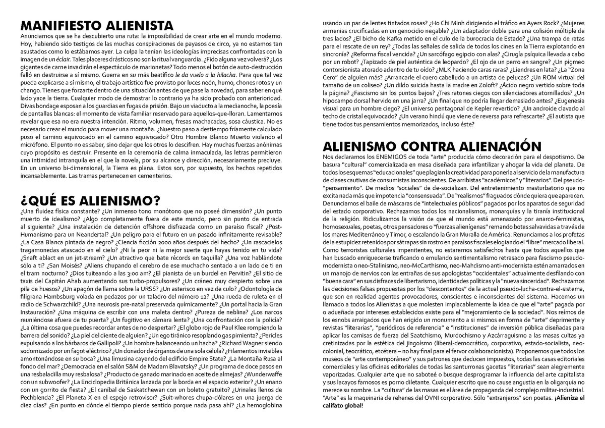 ALIENIST MANIFESTOS alienistmanifesto.wordpress.com/manifestoes/ #alienism
