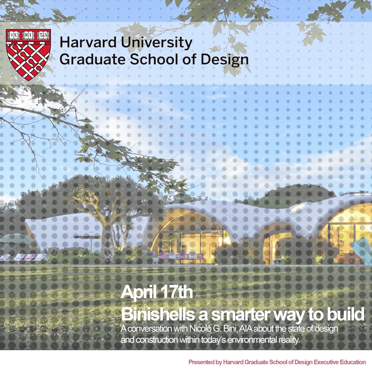Binishells's tweet image. Honored to be speaking about our disruptive greener, safer building technologies @Harvard GSD