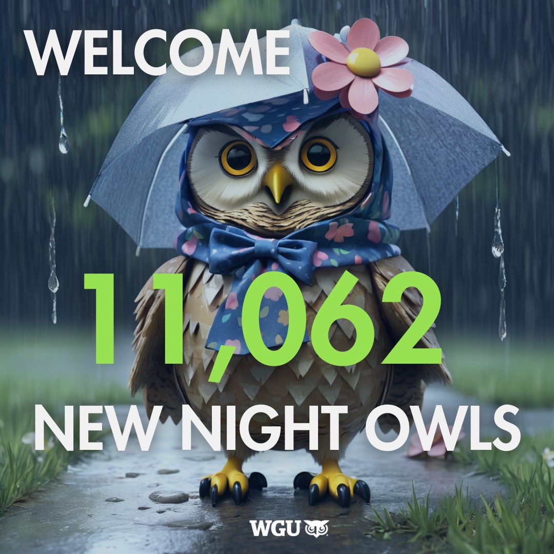 April showers bring... new Night Owls!! Let's shower them with encouragement 🌧️ ☔ 💧 #newstudent #collegeadvice