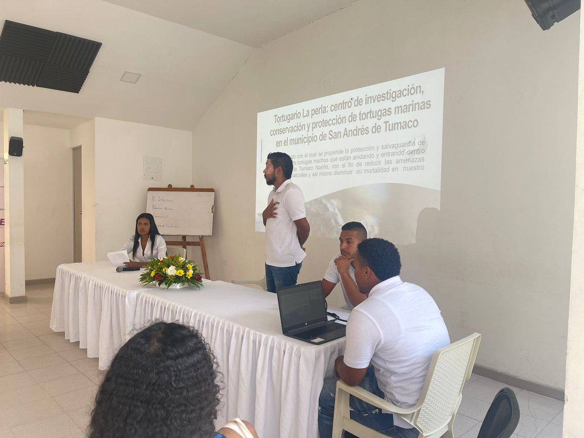 FreediversE's tweet photo. El dia 26 de marzo de 2024, se llevó a cabo la socializacion del proyecto ambiental 👨‍🏫🌳🌎 "Tortugario la Perla 🐢". Esta iniciativa busca investigar, conservar y proteger las diferentes especies de tortugas marinas que se están alimentando, reproduciendo y anidando en #Tumaco. https://t.co/HcnT7wtXRU