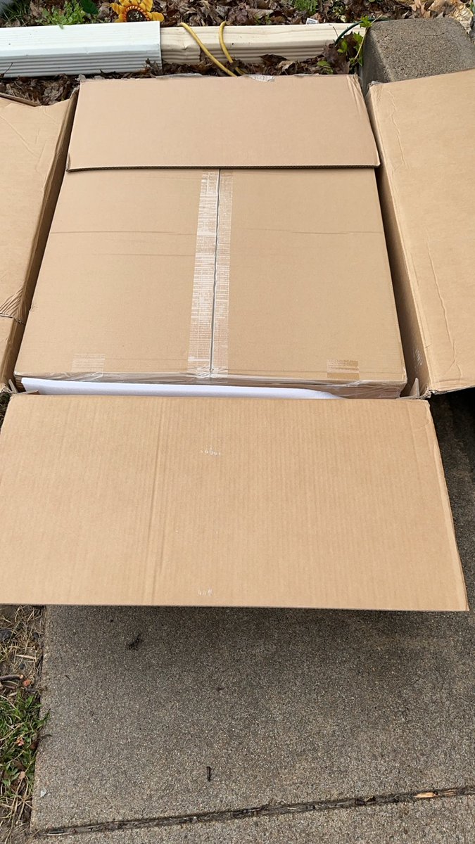 thesarahsieck's tweet photo. Thanks, again, @FedEx, for proving why you are the freaking worst ever. Your delivery guy left my new, very heavy, desk on the wet sidewalk in the rain instead of putting it on the porch. I tried moving it myself and it ripped wide open. https://t.co/gH5oSJZowy