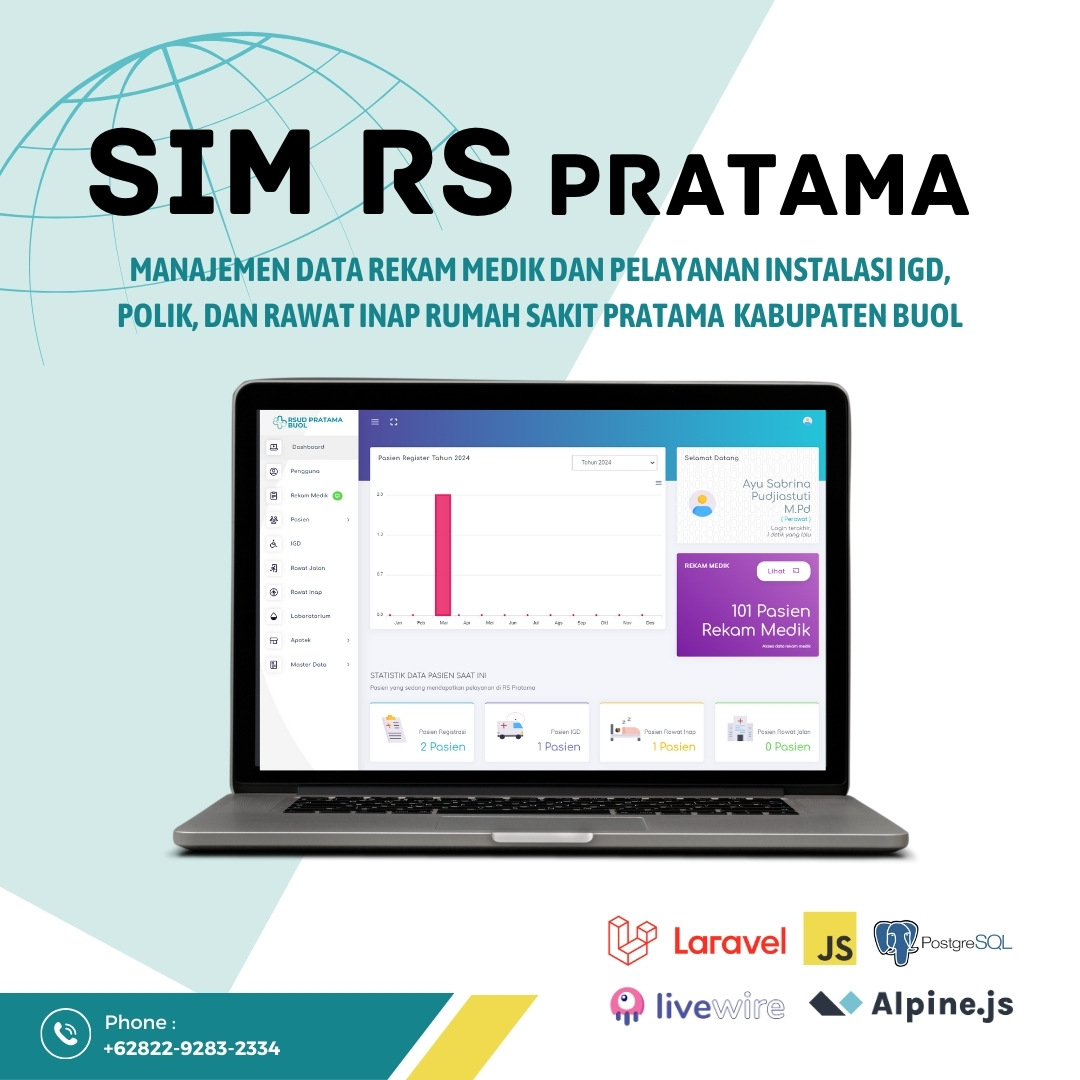 _rahmatputra's tweet photo. 💻 SIM RS Pratama

SIM RS adalah manajemen rekam medik pasien. Dengan aplikasi ini rumah sakit dapat melakukan pelayanan IGD, Polik dan Rawat Jalan. 
#portfolio #webdeveloper #website #frontenddeveloper #backenddeveloper #fullstackdeveloper #laravel #javascript #sqlserver #sql https://t.co/iHYd0lRLr8