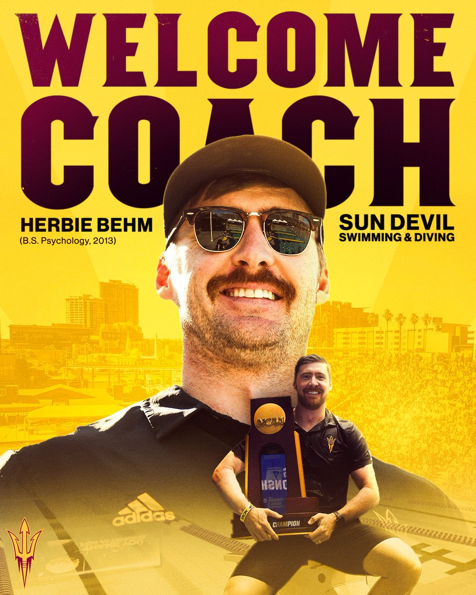 ASUSwimDive's tweet image. New leader in Tempe 🔱

#SunDevil4Life Herbie Behm (@SirHerb_the3rd) is the new head coach of Sun Devil Swim! 🫡

#ForksUp /// #O2V