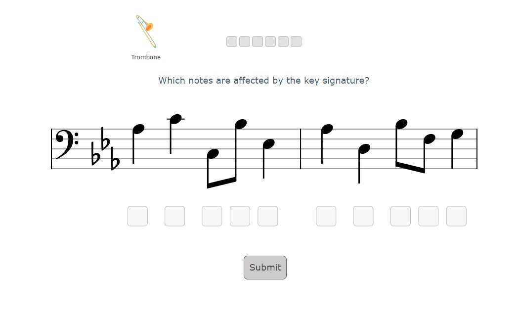 New addition to the First Year Band course: Key Signatures exercise

trainer.thetamusic.com/en/user-exerci…