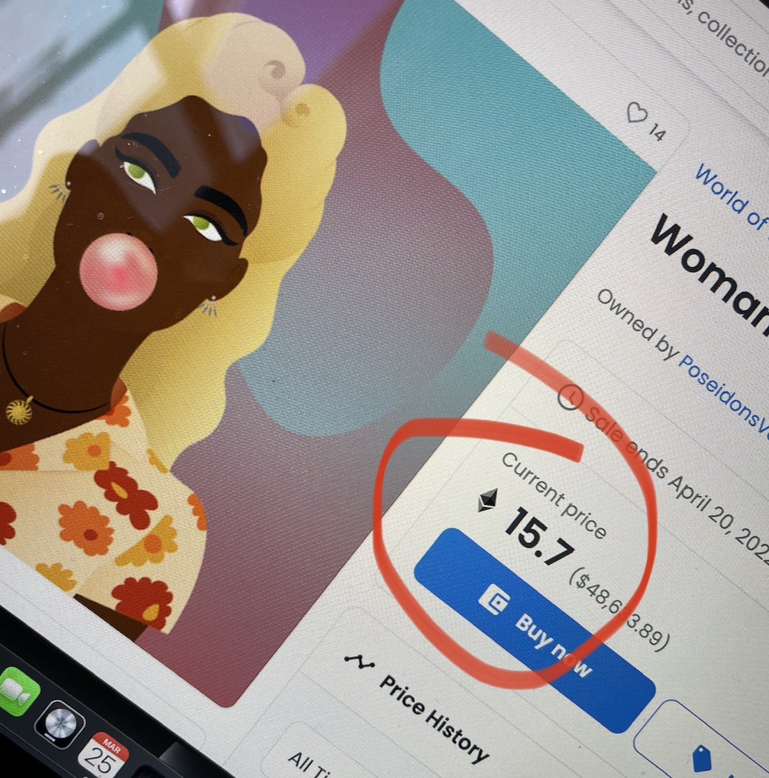 Please remember to take profits this bull run. 

In early 2022 the floor price for my world of women NFT was over 15 ETH($48k)and I didn’t sell!

I kept watching the floor dip for months without selling. The floor price is now 0.51 ETH. 

Never HODL all of your NFTs 4ever