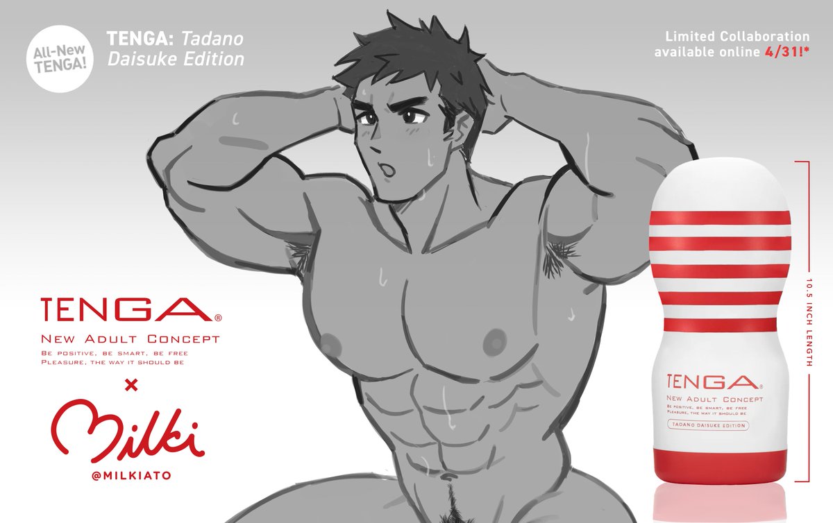 Super excited to announce my collab with TENGA! 🥰 Joining the CUP lineup for a limited time is a new Daisuke size! Please enjoy him to your hearts content. Look forward to it when it hits online stores April 31st!