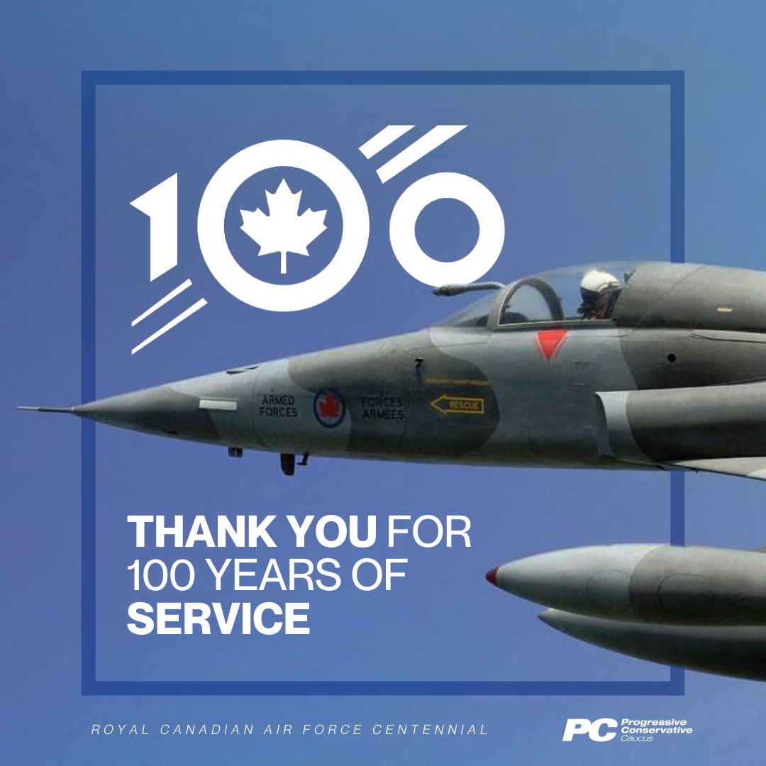 Happy centennial, @RCAF_ARC! 🇨🇦✈️ Thank you to the incredible members of the Royal Canadian Air Force, past and present, for their service to Manitobans and all Canadians over the past 100 years. #RCAF100