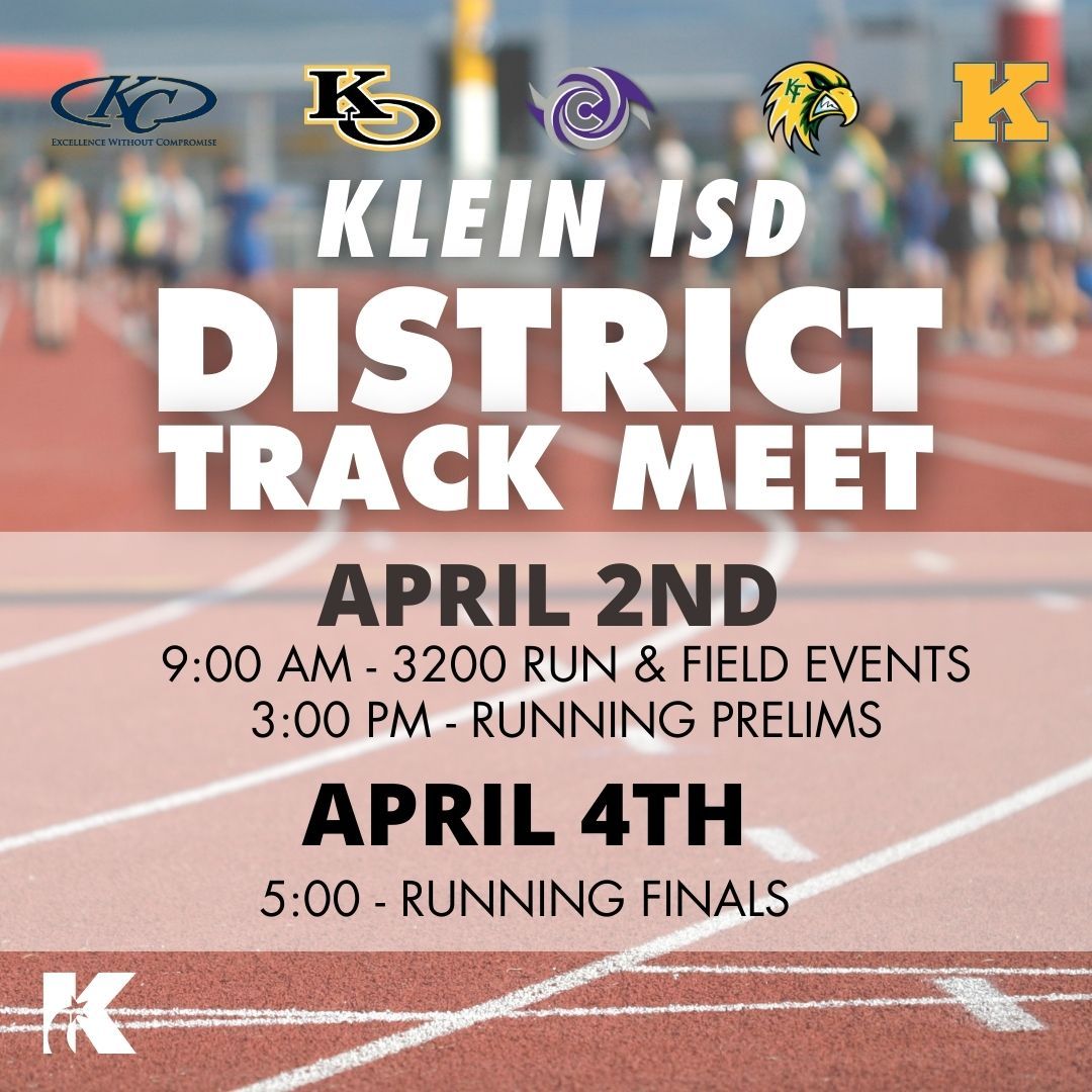 Good luck to all of our athletes competing in the District Track meet this week!