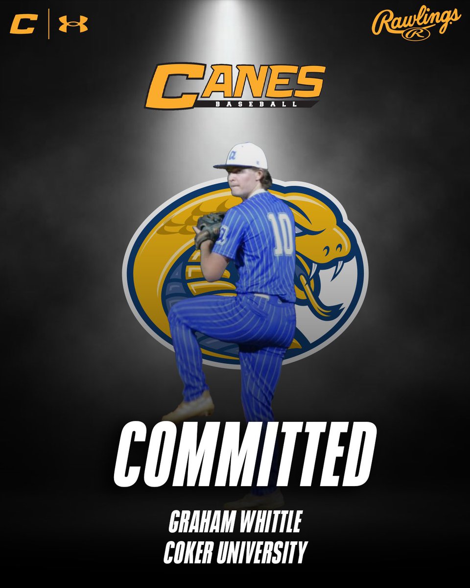 Canes 2024 RHP @GrahamWhittle8 (Airport, SC) has committed to Coker University! #TheCanesBB | #Committed #DifferentBrandOfBaseball