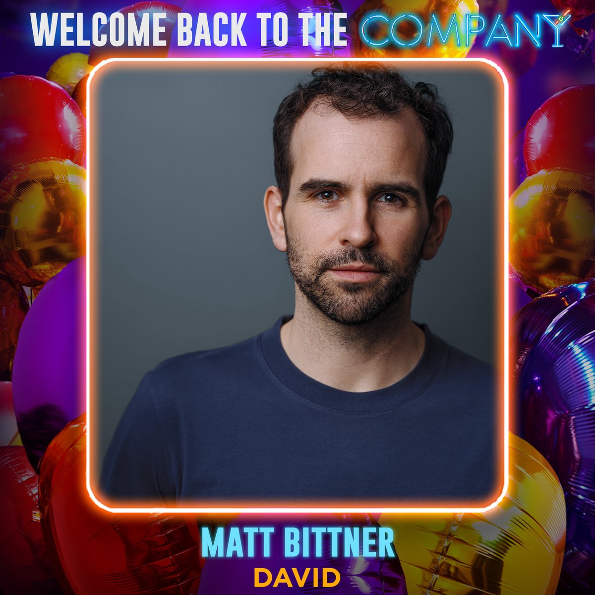 Sweet as David. A toast to Matt Bittner who rejoins the company of #COMPANY as David tonight! 🍸